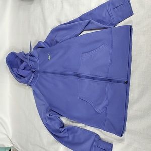 Nike Therma Fit Long Sleeve Hoodie Zip Up Thumb Holes Purple Casual Size Medium
